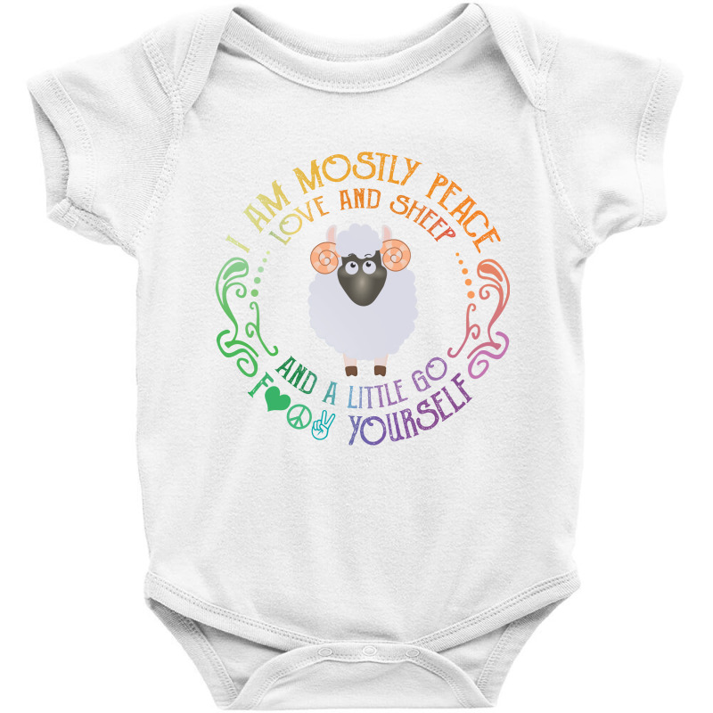 I Am Mostly Peace Love And Sheep Baby Bodysuit by vip.pro123 | Artistshot