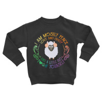 I Am Mostly Peace Love And Sheep Toddler Sweatshirt | Artistshot