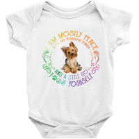 I Am Mostly Peace Love And Yorkshire Terrier Baby Bodysuit | Artistshot