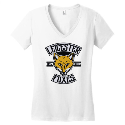 Leicester Foxes Women's V-neck T-shirt Designed By Fanshirt