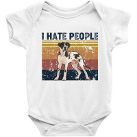 I Hate People Retro Vintage Pointer Baby Bodysuit | Artistshot