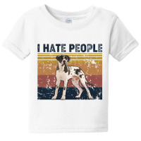 I Hate People Retro Vintage Pointer Baby Tee | Artistshot