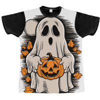 Ghost With Pumpkin, Halloween Graphic T-shirt | Artistshot