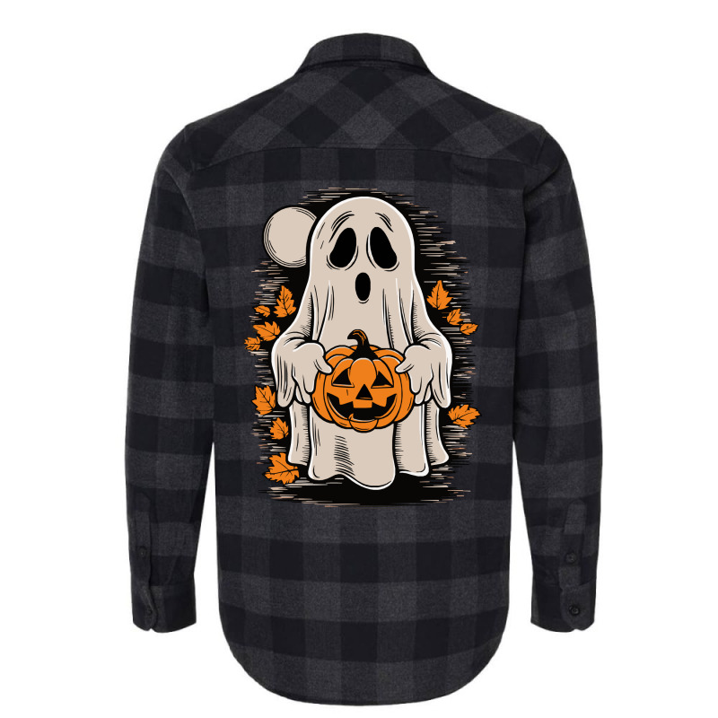 Ghost With Pumpkin, Halloween Flannel Shirt by yashsap | Artistshot