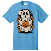 Ghost With Pumpkin, Halloween Basic T-shirt | Artistshot