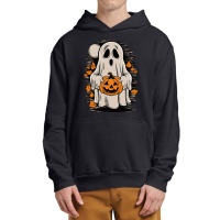 Ghost With Pumpkin, Halloween Urban Pullover Hoodie | Artistshot