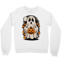 Ghost With Pumpkin, Halloween Crewneck Sweatshirt | Artistshot