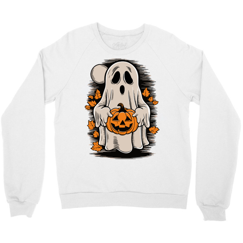 Ghost With Pumpkin, Halloween Crewneck Sweatshirt by yashsap | Artistshot