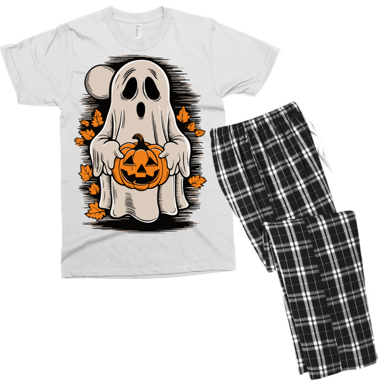 Ghost With Pumpkin, Halloween Men's T-shirt Pajama Set by yashsap | Artistshot