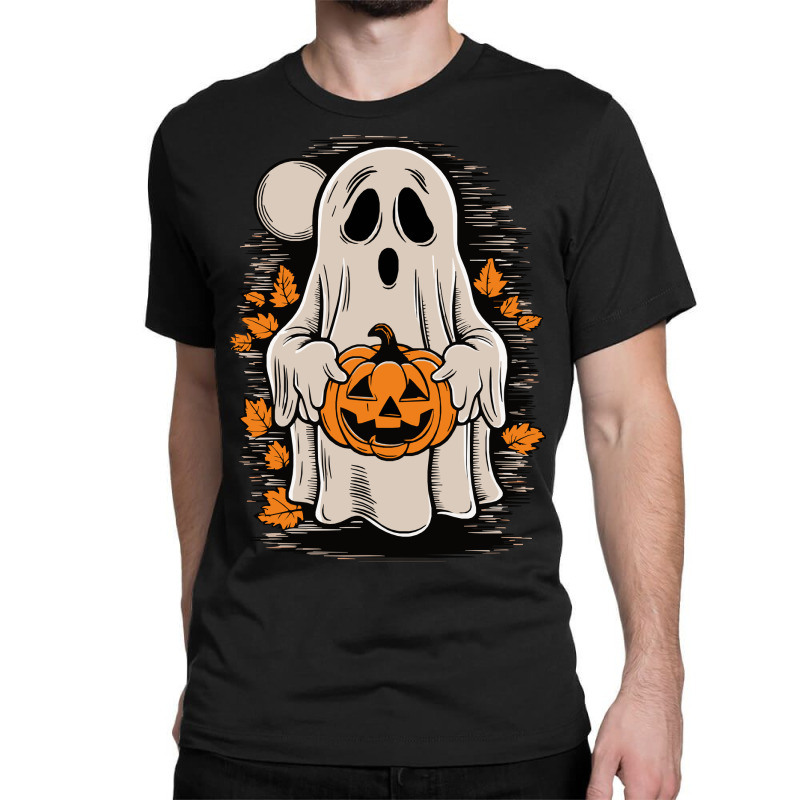 Ghost With Pumpkin, Halloween Classic T-shirt by yashsap | Artistshot