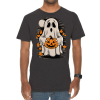 Ghost With Pumpkin, Halloween Vintage T-shirt | Artistshot