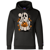 Ghost With Pumpkin, Halloween Champion Hoodie | Artistshot