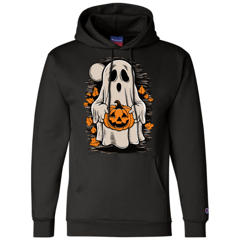 Ghost With Pumpkin, Halloween Champion Hoodie by yashsap | Artistshot