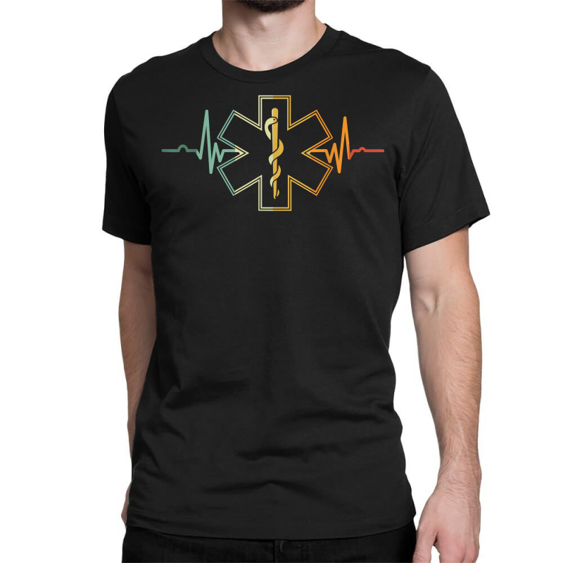 Emt Heartbeat Medical Worker First Responder Health Worker T Shirt Classic T-shirt | Artistshot