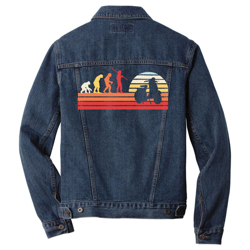 Scooter Bike T  Shirt Retro Scooter Bike Motorbike Scoot   Vintage Sco Men Denim Jacket | Artistshot