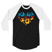 Butterfly Heart 3/4 Sleeve Shirt | Artistshot