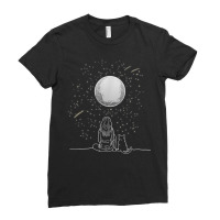 Full Moon Cat Stargazing Cool Lunar Sphere Stargazer Gift T Shirt Ladies Fitted T-shirt | Artistshot