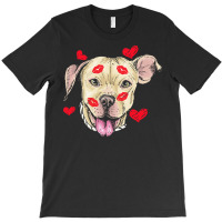 Valentines Day T  Shirt Cute Pitbull Dog Hearts Funny Valentine's Day T-shirt | Artistshot