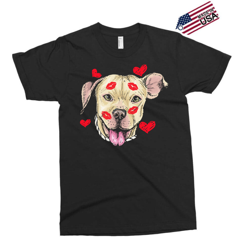 Valentines Day T  Shirt Cute Pitbull Dog Hearts Funny Valentine's Day Exclusive T-shirt | Artistshot