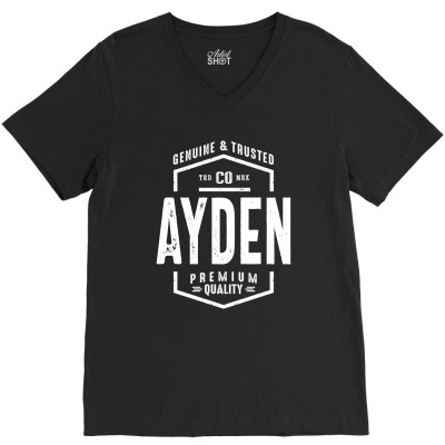 Ayden Personalized Name Birthday Gift V-neck Tee Designed By Cidolopez