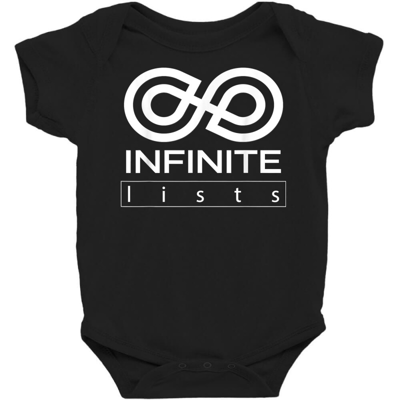 Funny White Infinite Lists T Shirt Men Woman Kids 5 Colors T Shirt Baby Bodysuit by kadejahdomenick | Artistshot