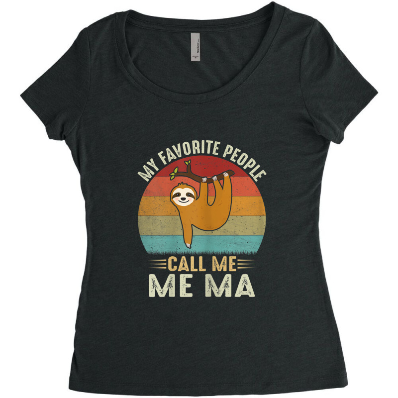 Womens My Favorite People Call Me Ma Cute Sloth Lover Mom Women's Triblend Scoop T-shirt by ThienThuong | Artistshot