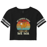 Womens My Favorite People Call Me Ma Cute Sloth Lover Mom Scorecard Crop Tee | Artistshot