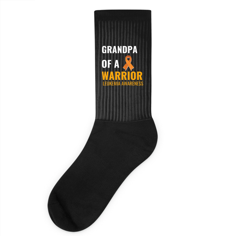 Grandpa Of A Warrior Leukemia Awareness White Socks | Artistshot