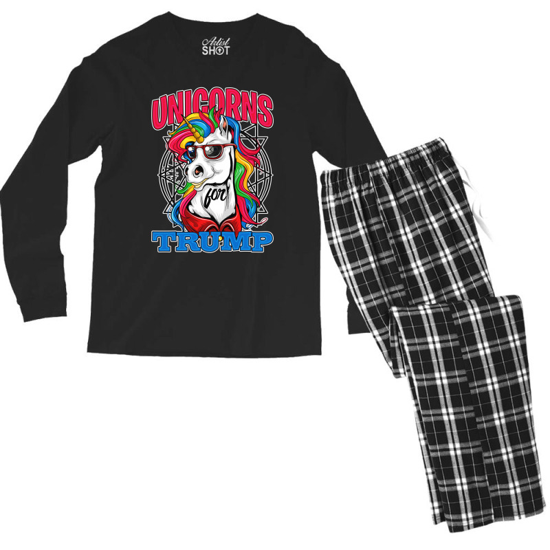 Unicorns For Trump Men's Long Sleeve Pajama Set | Artistshot