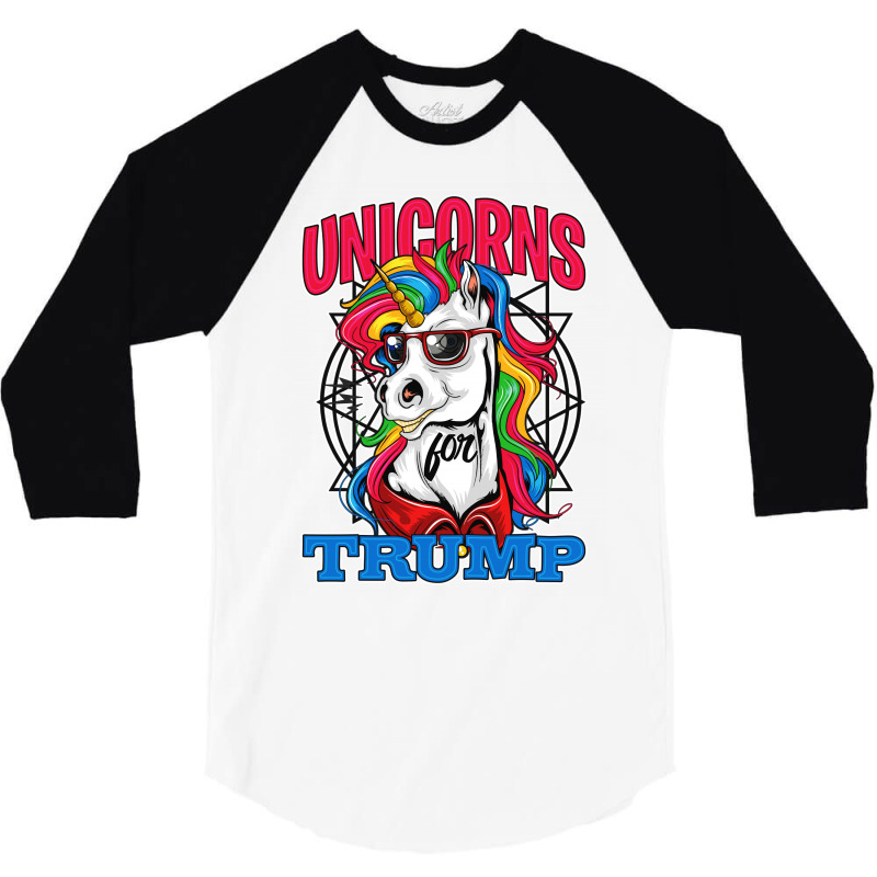 Unicorns For Trump 3/4 Sleeve Shirt | Artistshot