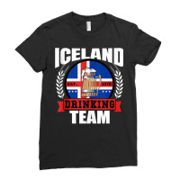 Iceland Drinking Team Funny Icelandic Flag Beer Party Gift Tank Top Ladies Fitted T-shirt | Artistshot