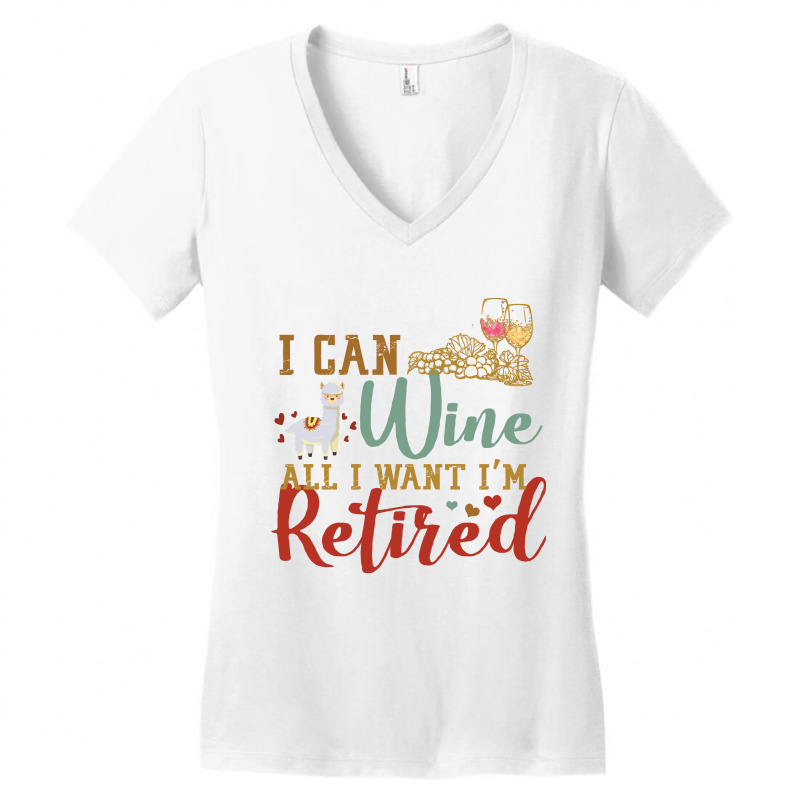 I Can Wine All I Want I'm Tired Retro Vintage Llama Women's V-neck T-shirt | Artistshot