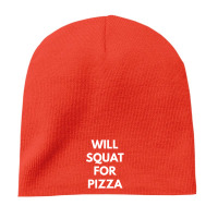 Blaze Orange will squat for pizza 8'' Beanie - phminh22