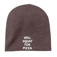 Heather Brown will squat for pizza 8'' Beanie - phminh22