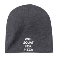 Heather Charcoal will squat for pizza 8'' Beanie - phminh22