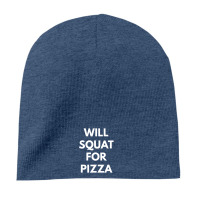 Heather Dark Royal will squat for pizza 8'' Beanie - phminh22