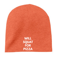 Heather Orange will squat for pizza 8'' Beanie - phminh22