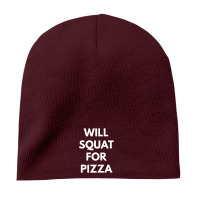 Maroon will squat for pizza 8'' Beanie - phminh22