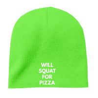 Neon Green will squat for pizza 8'' Beanie - phminh22