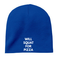 Royal Blue will squat for pizza 8'' Beanie - phminh22