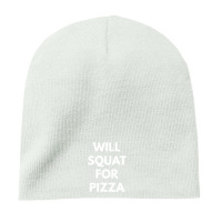White will squat for pizza 8'' Beanie - phminh22