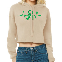 Kidney Donor Heartbeat Tee Organ Green Ribbon Awareness T Shirt Cropped Hoodie | Artistshot