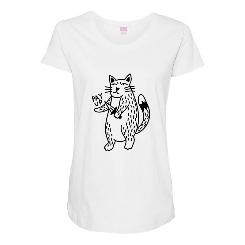 Angry Kitty Black Maternity Scoop Neck T-shirt by BLACKSTONE | Artistshot