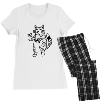 Angry Kitty Black Women's Pajamas Set | Artistshot