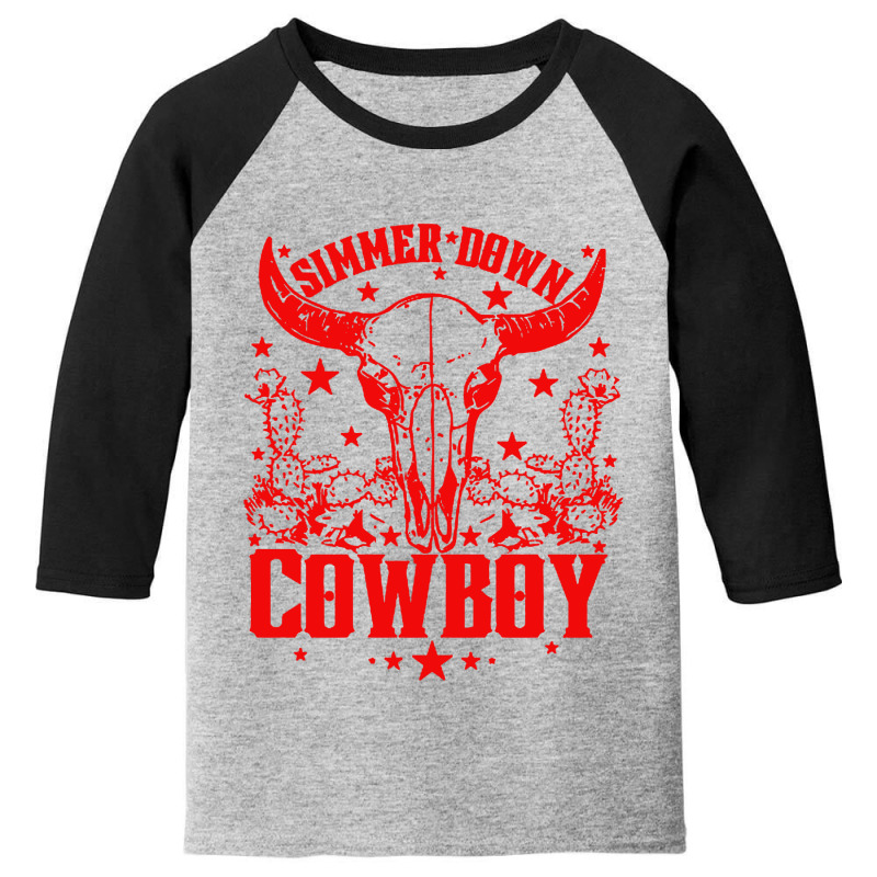 Simmer Down Cowboy Rodeo Youth 3/4 Sleeve | Artistshot