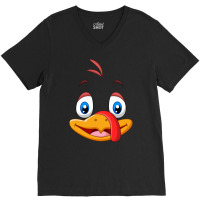 Silly Turkey Face Thanksgiving V-neck Tee | Artistshot