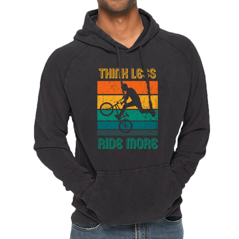 Think Less Ride More, Ride A Bike, Bmx Stunts Vintage Hoodie | Artistshot