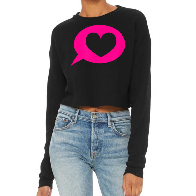 Women's Cute Speak Love Quote T Shirt Cropped Sweater Designed By Mcmah