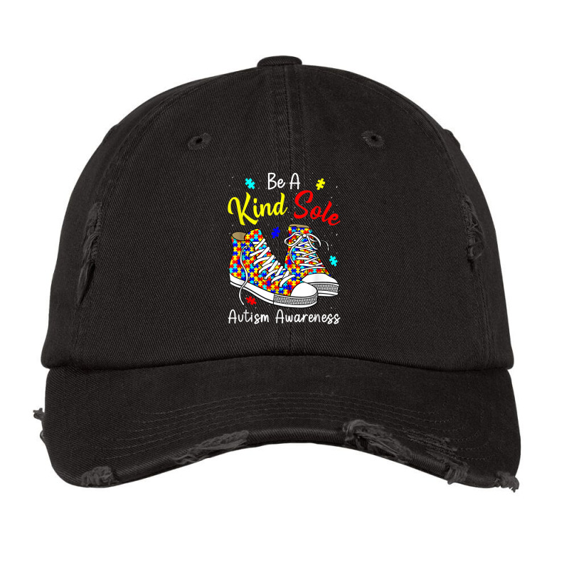 Be A Kind Sole Autism Awareness Rainbow Trendy Puzzle Shoes Vintage Cap | Artistshot