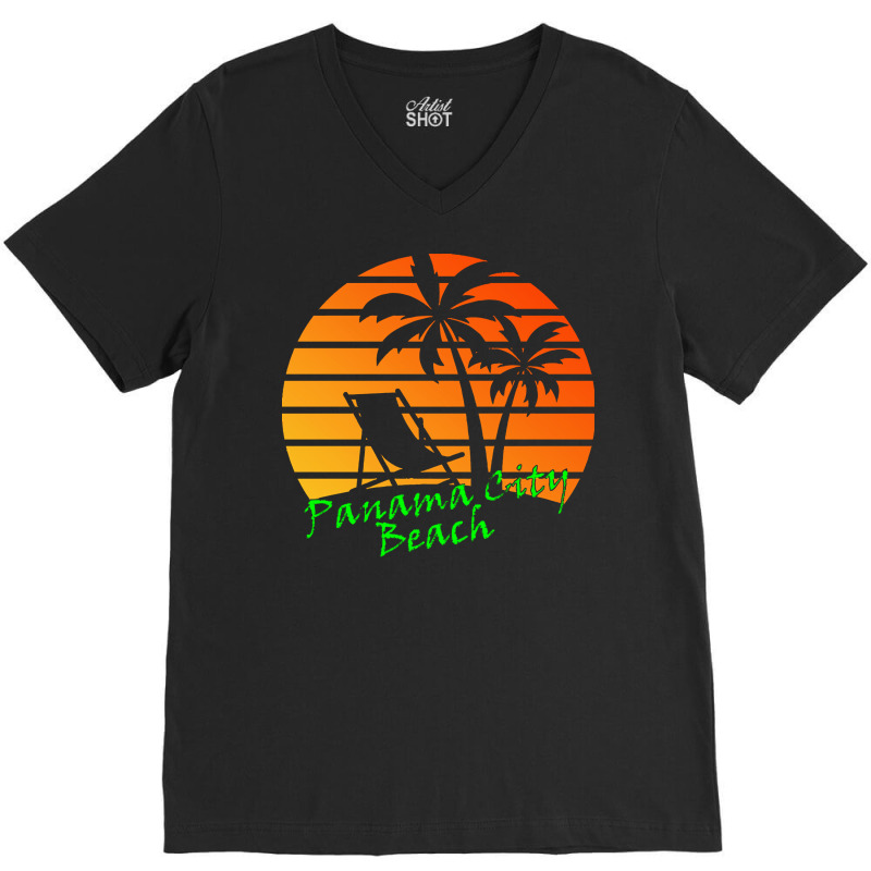 Outdoor T  Shirt Panama City Beach Retro Vintage Sunset T  Shirt V-Neck Tee by kuhlmanulises23 | Artistshot